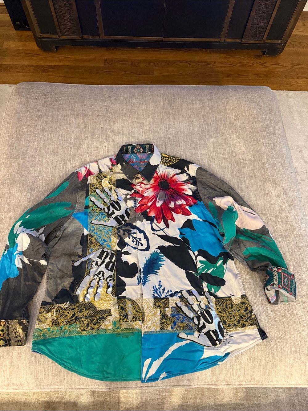 Robert Graham Multicolor Floral Patchwork Button-Up Shirt